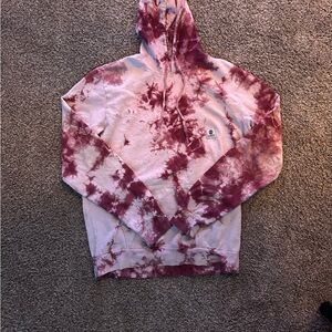 Element Tie-Dye Hoodie in Maroon and White